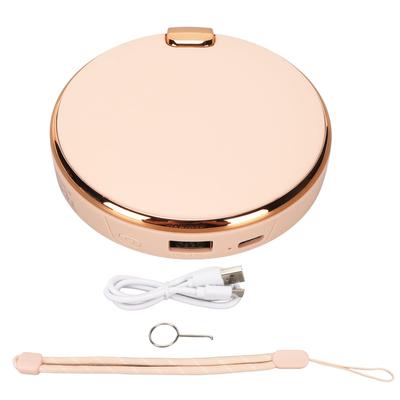 Chauffe-mains rechargeable, portable et tendance, avec batterie externe de 5 000 mAh et miroir de maquillage.