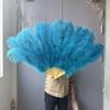 Mixing colour Ostrich Feather Hand Fan 70cm 100cm Fluffy Plumes Fan for Wedding Burlesque Stage Dance Performance Carnival Props