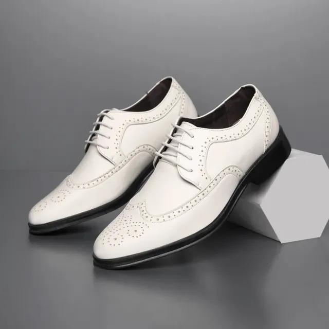 Pantofi Oxford din piele de vițel autentică pantofi rochie brogue pantofi formali clasici de afaceri pentru bărbați