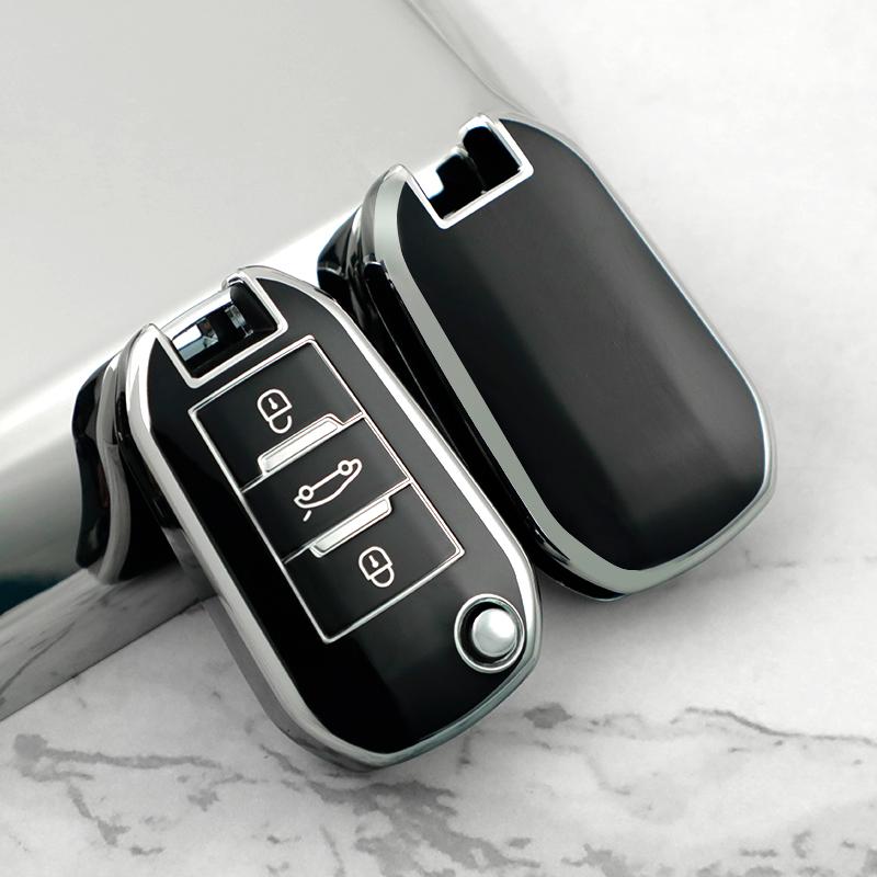 Car Key Case Cover for Peugeot 208 308 408 508 2008 3008 4008 5008 for Citroen C3 C4 CACTUS C6 C8 DS5 DS6 TPU Fob Protector