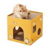 Maison pour Chat en Carton Boîte à Gratter Salon Lit avec Plateau Grattoir pour Chats Chatons Petits Animaux