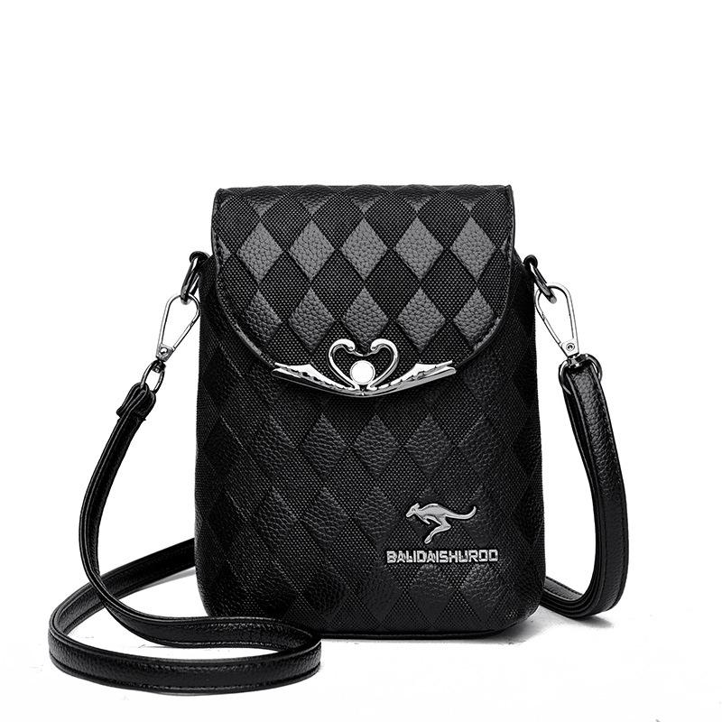 Fashionable Diamond Korean Women's Shoulder Bag Luxury Retro Ins Women's Mobile Phone Bag Large Capacity Portable Small Shoulder Bag