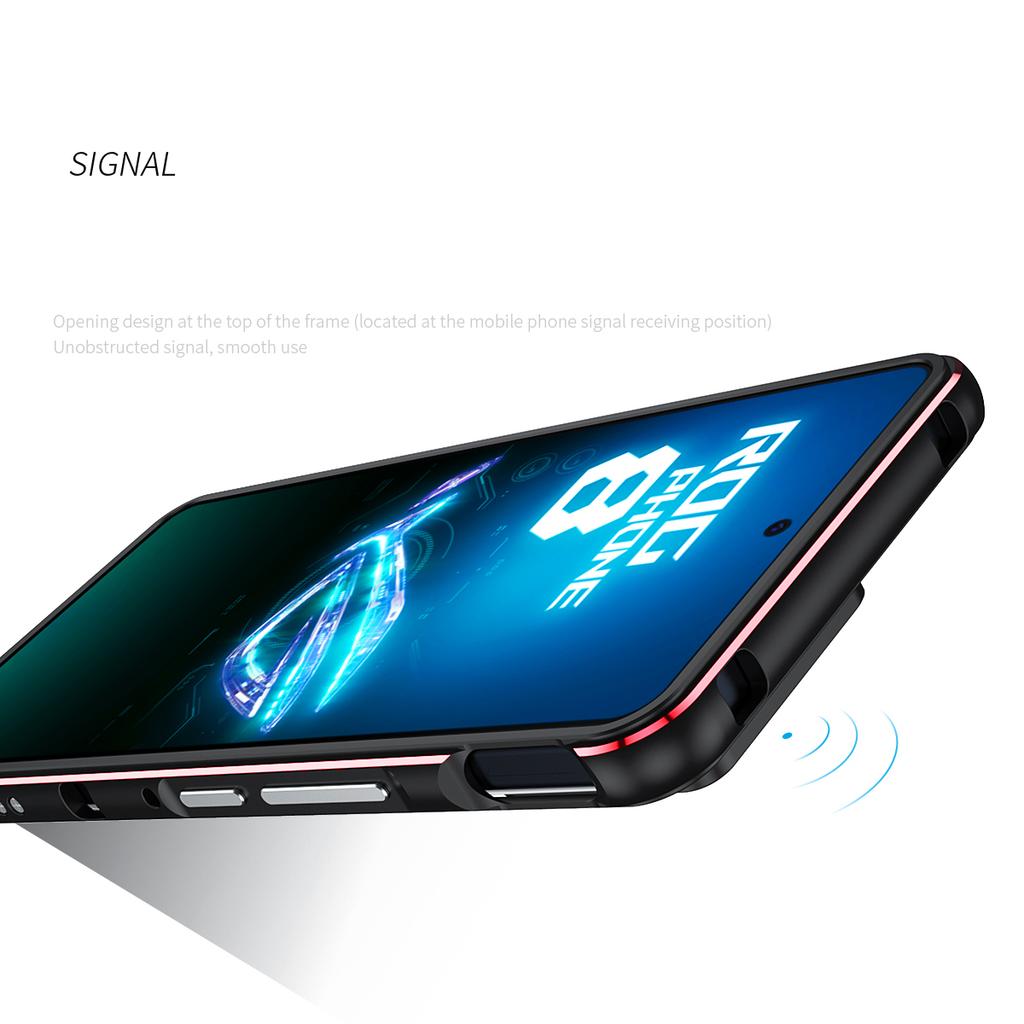 For Asus ROG Phone 8 5G/Phone 8 Pro 5G Bumper Case Phone Metal Frame with Camera Lens Cover