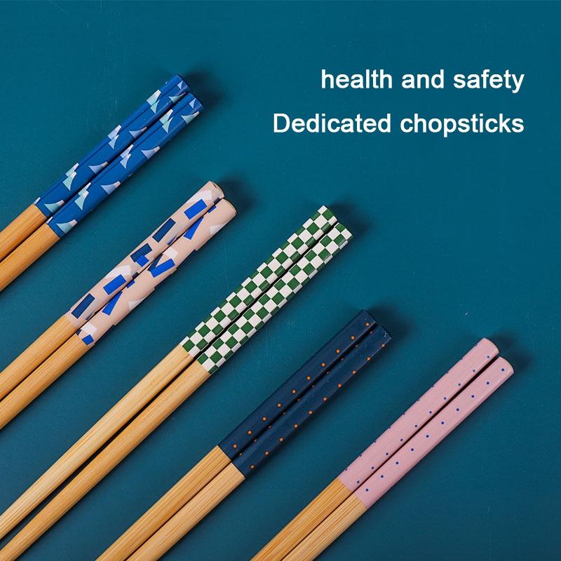 5Pairs Reusable Chopsticks Handmade Bamboo Japanese Natural Wood Chopsticks Sushi Ramen Food Chopsticks Kitchen Accessories