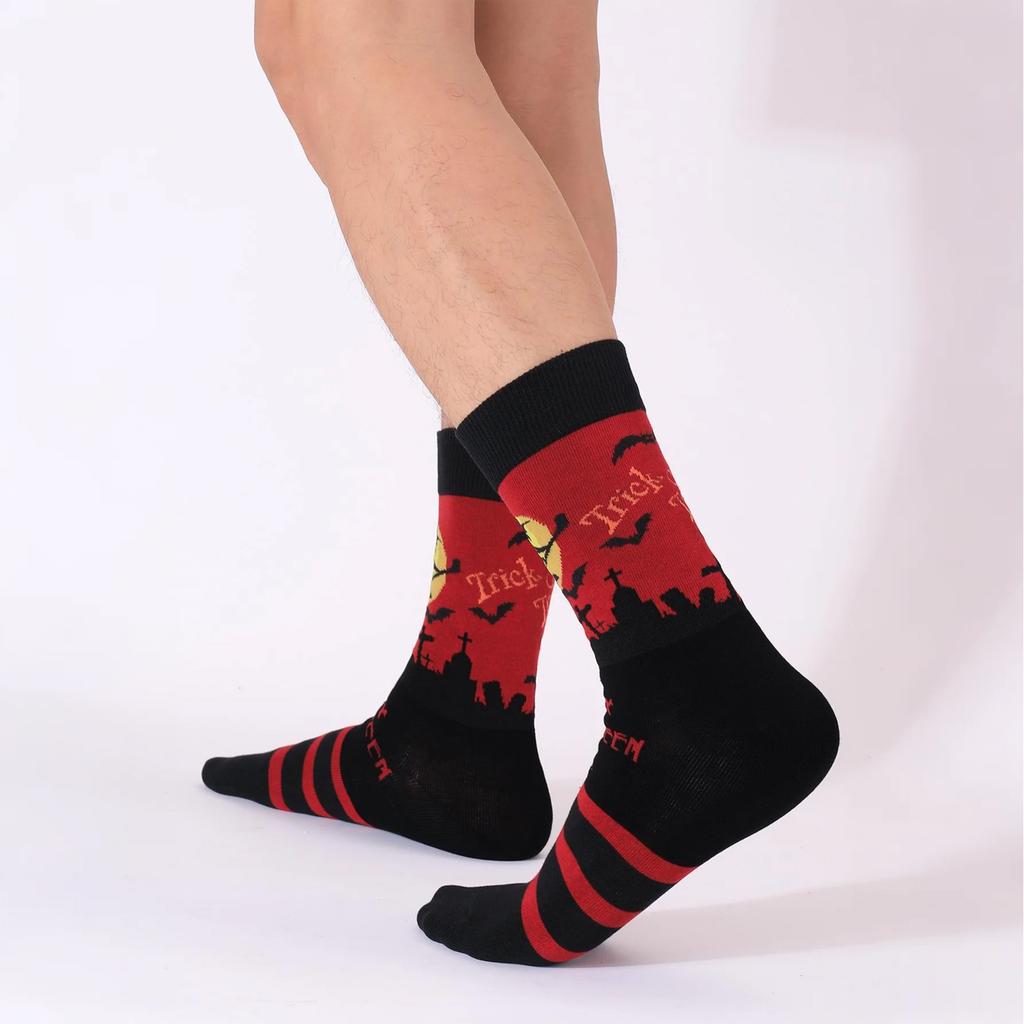 Adult Halloween Ethnic Style Warm, Sweat-Absorbing, Odor-Resistant Mid-Calf Socks