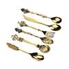 Antique Teaspoons Set With Ergonomic Handle 6 Piece Crystal Zincs Alloy Rustproof Coffee Spoons Kitchen Accessories
