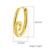 INS European and American fashion geometric oval stainless steel ear buckle women's trend plated 18K gold knotted personalized earrings