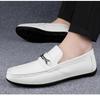 Men's Genuine Leather Slip-On Loafers: Spring & Autumn Trendy, Soft Sole, Large Size Flat Shoes