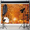 Colorful autumn maple leaves and pumpkin background cloth - Thanksgiving decoration, made of durable polyester
