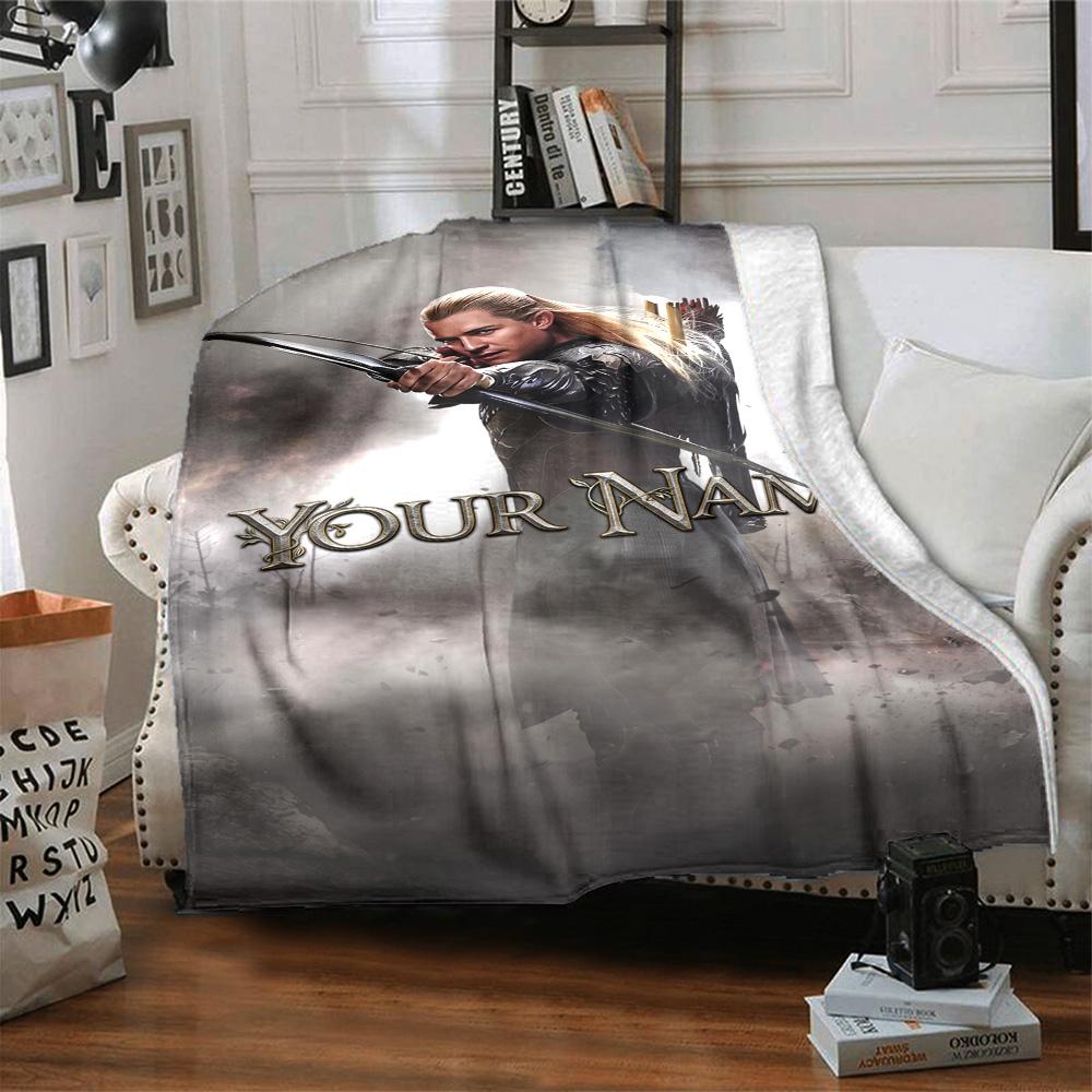 Lord Rings Personalized Name Blanket Gift Customizable Blanket Comfortable Throw For Nap Chair Sofa Bedding All-Season Use