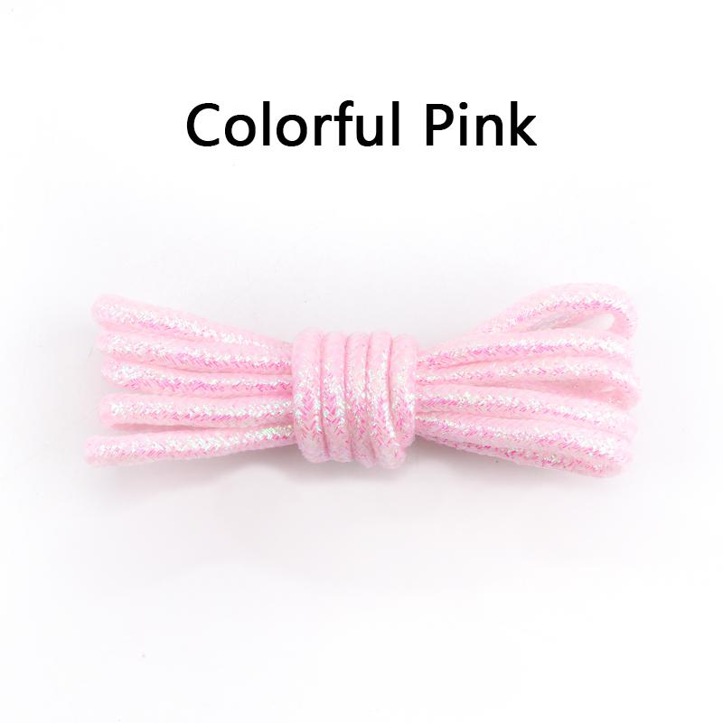 Runde Glänzende Schnürsenkel Gold Silber Seide Schuhband Metallischer Glitzer Schuhbänder Sportlich Lässig Bunt Regenbogenverlauf Schnürsenkel