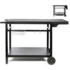 Cart for Plancha with Folding Shelf - LIVOO - GS170N - 2 Serrated Wheels Ø15 Cm - Top Shelf 85 X 50 Cm