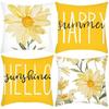 Spring and Summer Daisy Pillowcase, Peach Skin Velvet Home Decoration Sofa Pillowcase