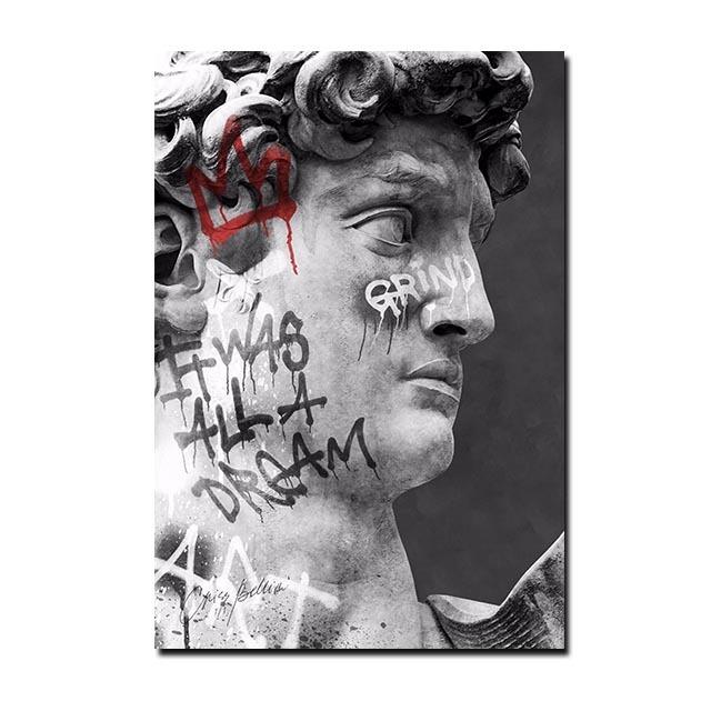 

Скульптура Давида, статуя, картина маслом, современный граффити, художественный постер и печатная Настенная картина для гостиной 21cm×30cm NoFrame