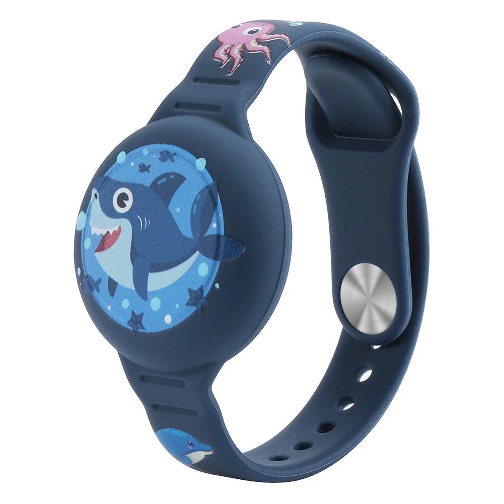 Cute Cartoon Wristband Waterproof Lightweight GPS Tracker Holder Silicone Toddler Kids Holder Wristband for Apple Airtag