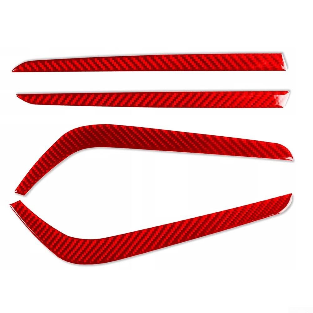 For Honda For CRV 2017-2021 Red Carbon Fiber Fog Light Eyelid Molding Trim Strip