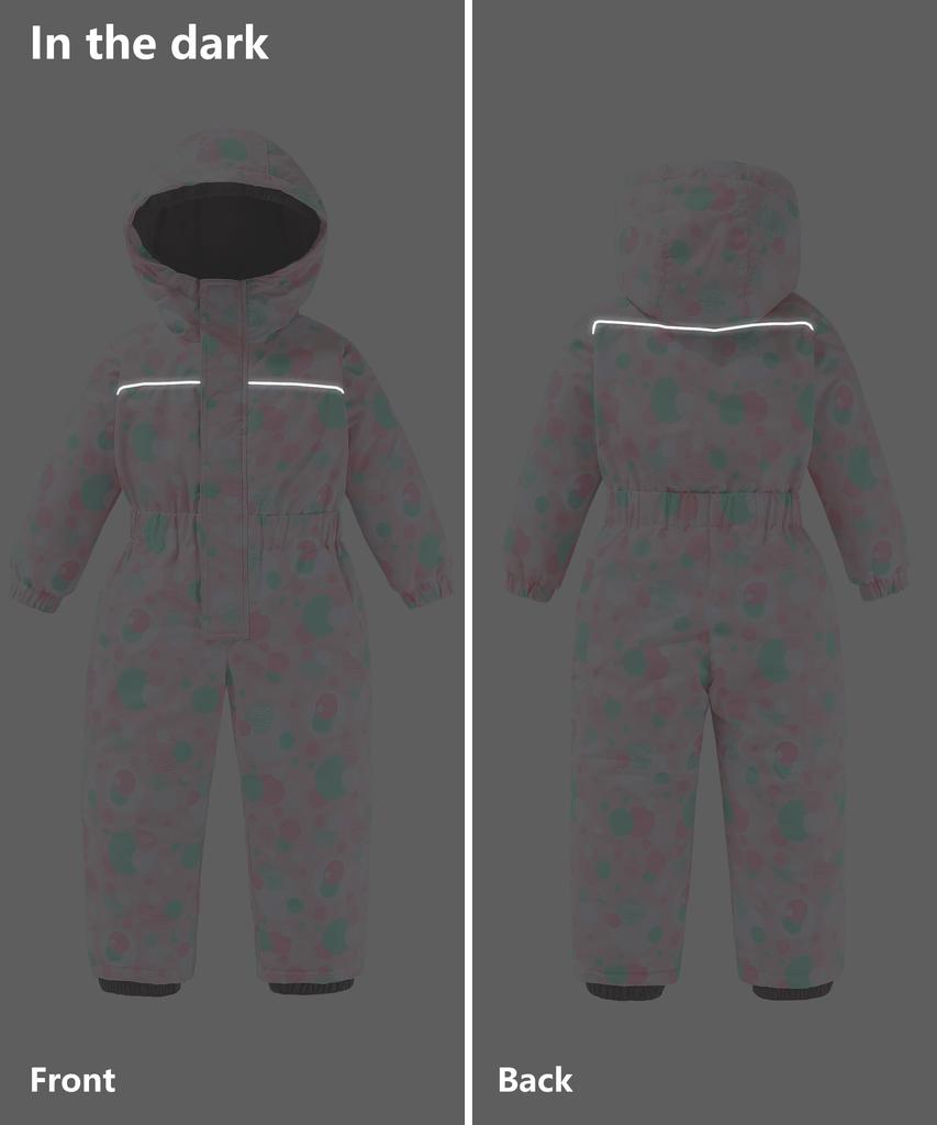 Hiheart Snowboard and Ski Adjustable and Perfect for Snow Baby Size 130 Kids' Wear, One-Piece Jumpsuit, Size, Waterproof, Warm, Play, Pink,