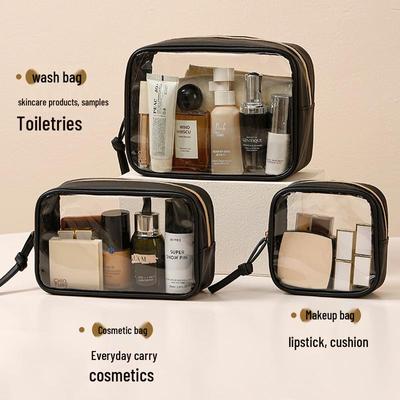 Große transparente wasserdichte PVC-Reise-Kosmetiktasche - Verdickt, Mehrzweck, Tragbare Handtasche