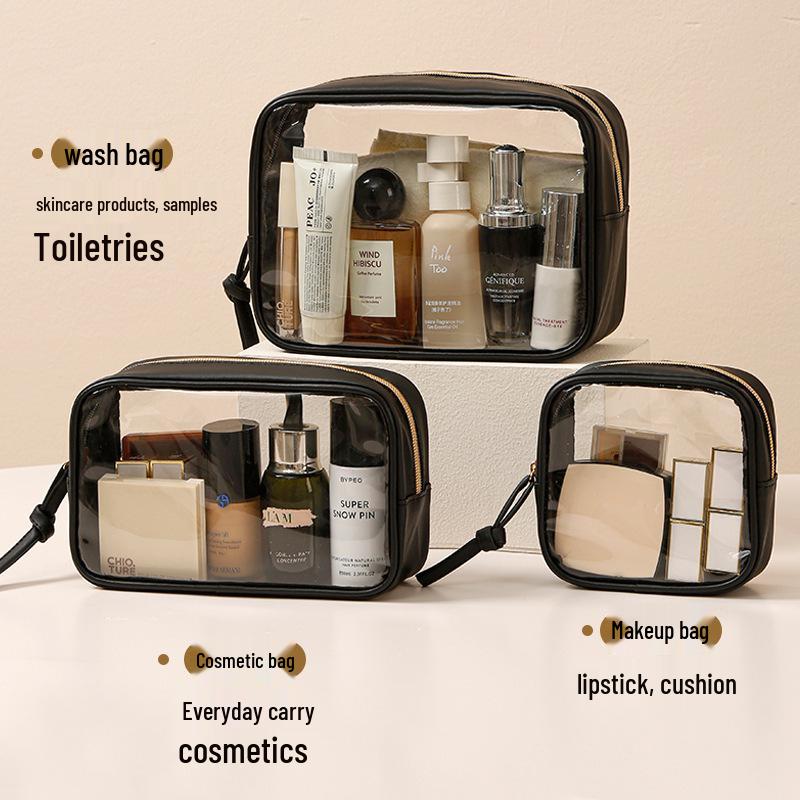 Large Transparent PVC Waterproof Travel Makeup Bag - Thickened, Multi-purpose, Portable Handheld Storage