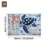 Sea Turtle Ocean Print Bath Mat Non Slip Washable Bathroom Rug Blue White Marine Decor Kitchen Entryway Floor Mat 1PC