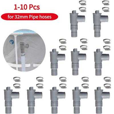 1-10 Pcs PVC Ground Pool Adapter Durable 32mm Pool Pump Adapter Leak Proof Sealed Replacement for Outdoor Equipment Parts
