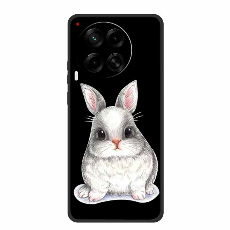 Black Silicone Case For Tecno Camon 30 Premier Pro Case Cartoon Cat Soft Back Cover Case For Tecno Camon 30 S 30S Pro Phone Case