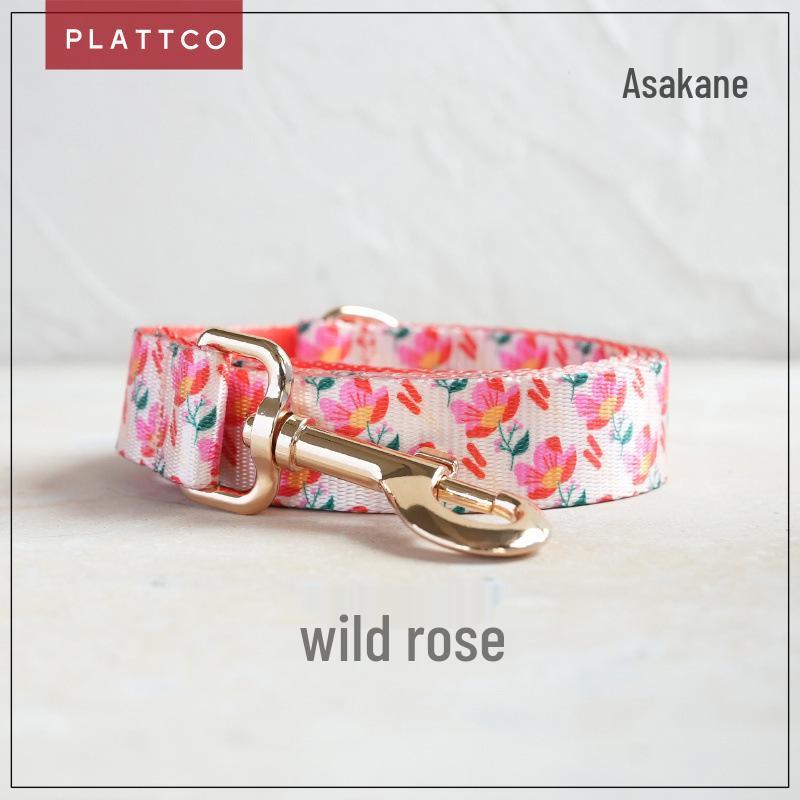 PLATTCO Wild Rose Faux Nylon Pet Collar & Leash PDL346 L 2.5cm (49-55cm)