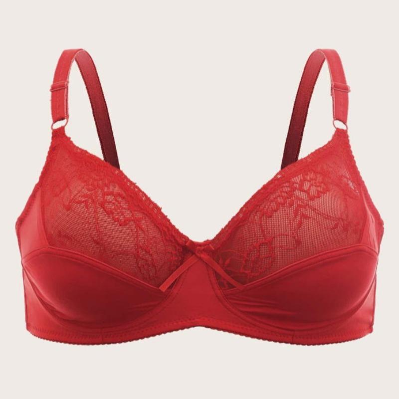 Europäischer und amerikanischer ultradünner doppelreihiger Bügel-Spitzen-BH formend Übergröße