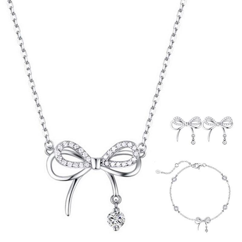 

Набор колье из серебра 925 пробы с бантом и бабочкой - Модный рождественский подарок для нее Bracelet