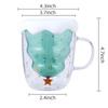 Double Layer Glass Cup Creative Christmas Coffee Milk Mug Anti-Scalding Christmas Star Cups Juice Coffee Mug Party Xmas Gifts