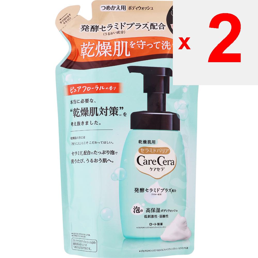 Rohto Carecera Foam Moisturizing Body Wash Refill 385ml Dry/Sensitive Skin Body Soap Directions for Use: Apply an Appropriate Amount To the Palm of Yo