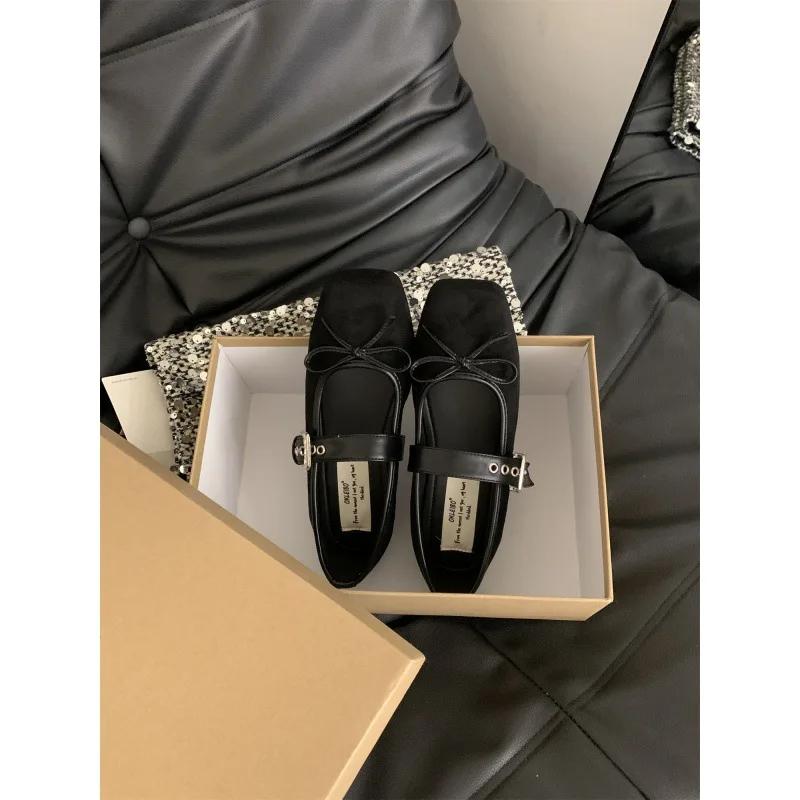 

Fashion 2024 Women s Comfort Ballerinas Shoes Designer Spring Women Mary Jane Fashion Square Toe Ladies Soft Sole Flats 38 чёрный
