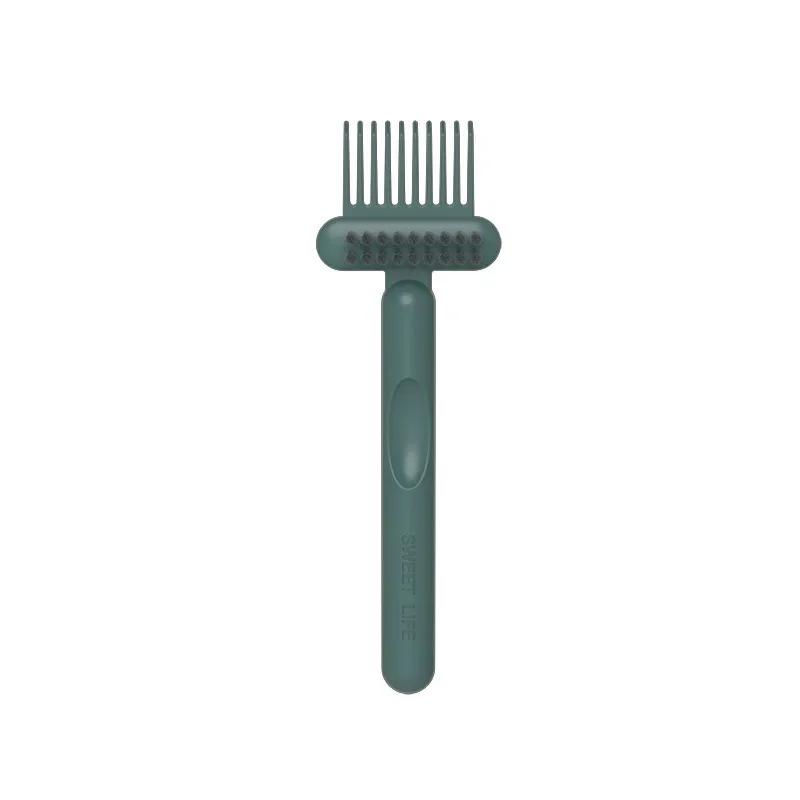 

2In1 Comb Cleaning Brush Comb Cleaning Claw Comb Embedded Tool Mini Hair Remover for Removing Hair Dust Home Salon Use зелений