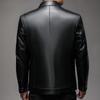 Leather Down Jacket Men's Removable Goose Down Liner Short Leather Jacket Middle-aged Dad's Wear Thickened Warm Leather Jacket
