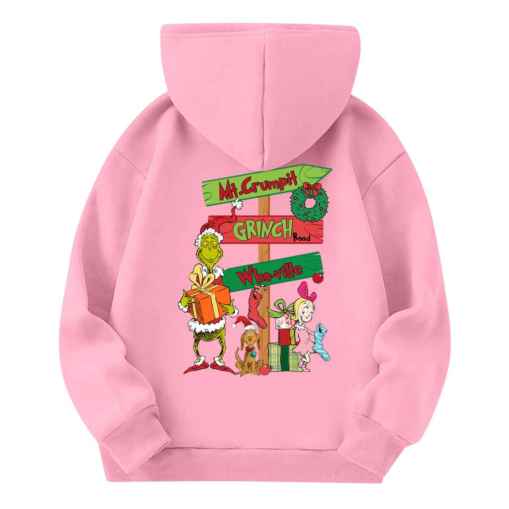 Child Fashion Lightweight Long Sleeve Pullover With Pockets  Print Hoodie