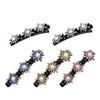 5x Sparkling Crystal Stone Braided Hair Clips Tooth-Shaped Non-Slip Bang Hairpin
