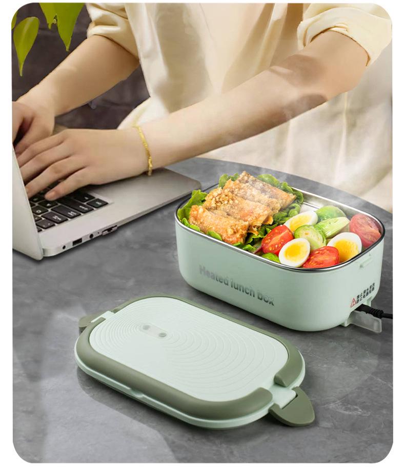 Stainless Steel Electric Heated Lunch Box - Insulated Student Bento Box