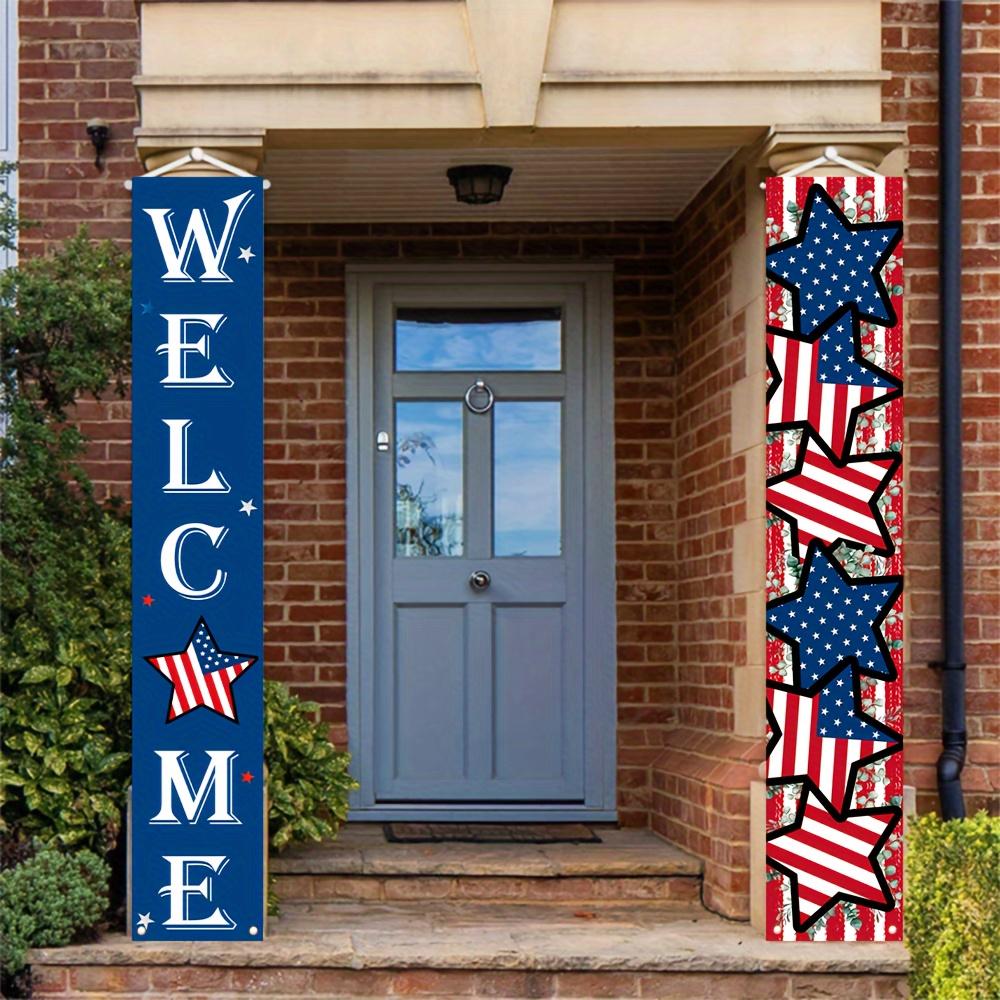 Independence Day Hanging Flag Banner Outdoor Patriotic Decor Family Party Porch Yard Garden Red White Blue USA Flag Decorations