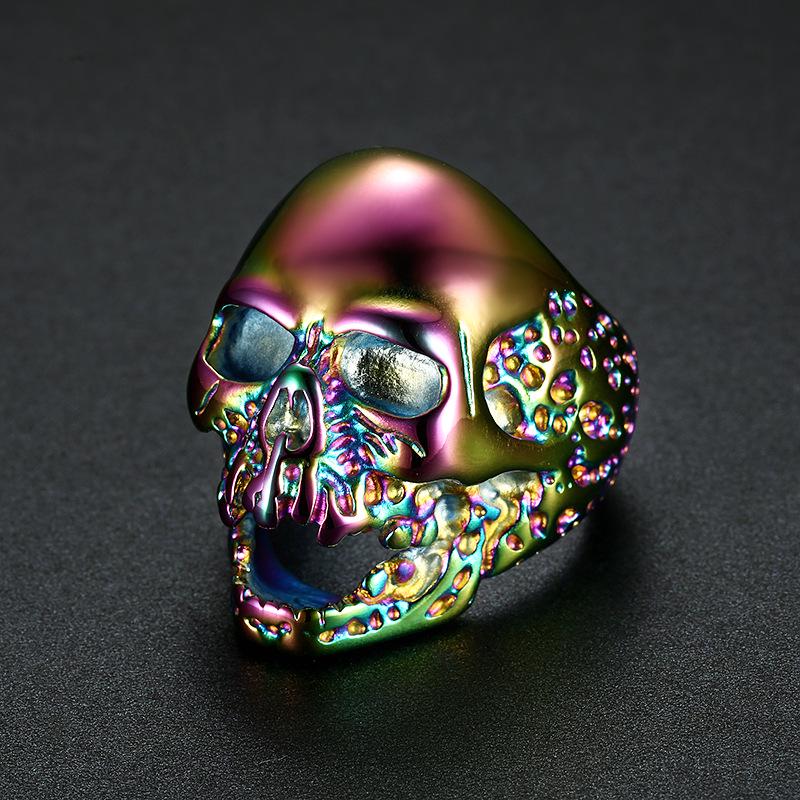 S925 Silver Ring for Men and Women, Retro Zombie Skull Ring, Hip-hop Ring