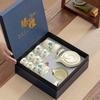 Tea set Ru kiln set Household lazy semi-automatic tea making tea artifact Business gift Splendid Mountains and Rivers Kuaike Cup