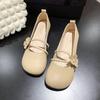 Fashion Ladies Footwear Leather Casual Office With Heel Beige Moccasins Young Popular Elegant and Fashionable 39 Shoe Women's Flat Shoes
