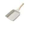 Mwq Stylish Thermos Tamagoyaki Frying Pan Wooden Handle Heat-Resistant Omelette Stir-Fry Gas IH Compatible High-Temperature Resistant Fried Egg Single