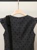 High-End Women's Autumn Polka Dot Dress with Ruffle Sleeves and Bow