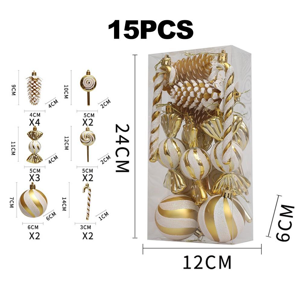 Buntes Zuckerstangen Weihnachtsbaumschmuck Set mit 15 Stück für Baumschmuck