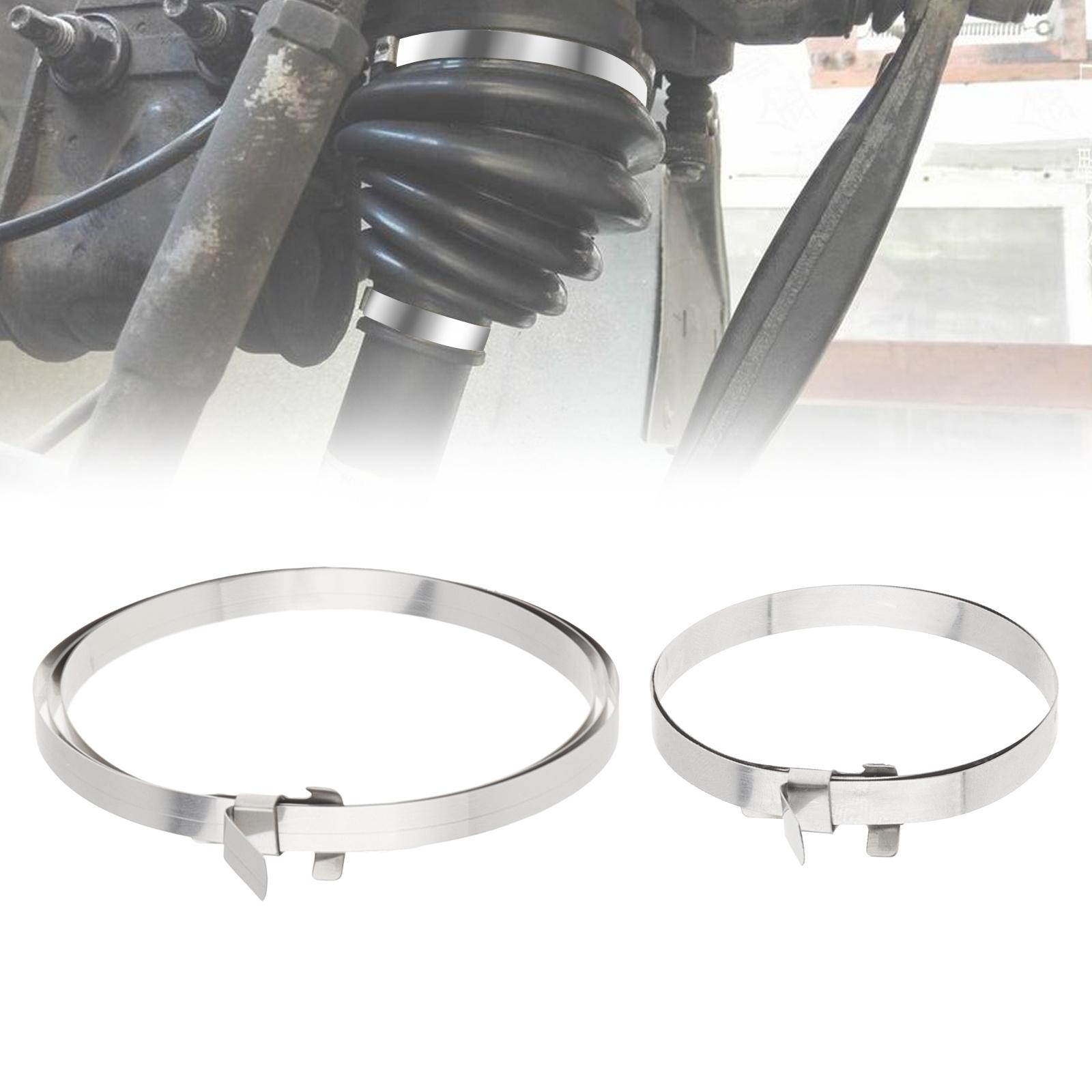 

Комплект из 2 шт. хомутов из нержавеющей стали 304 для пыльника ШРУСа - Регулируемые малый/большой размеры, Защищенные от ржавчины для шарикового ШРУСа автомобиля, Приводного вала, Соединения труб