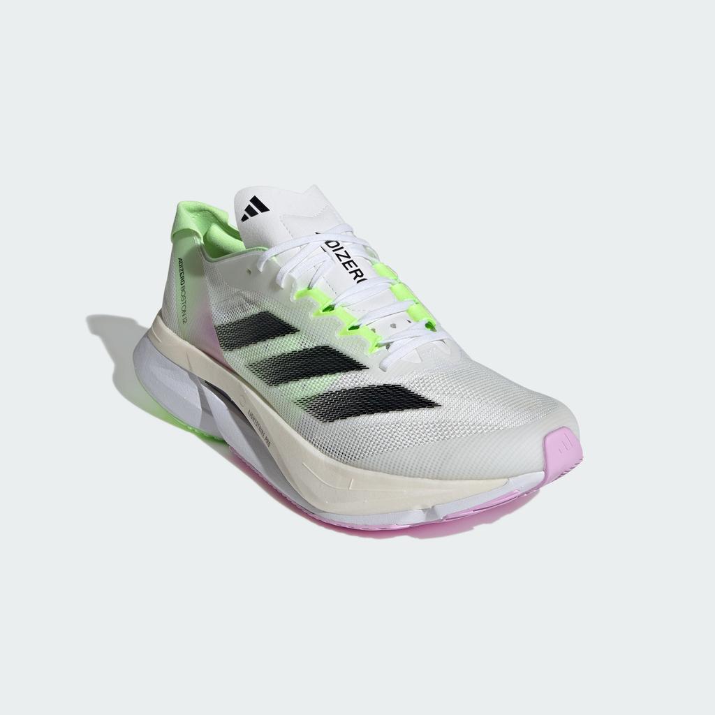 adidas Adizero Boston 12 Cloud White Core Black Green Spark