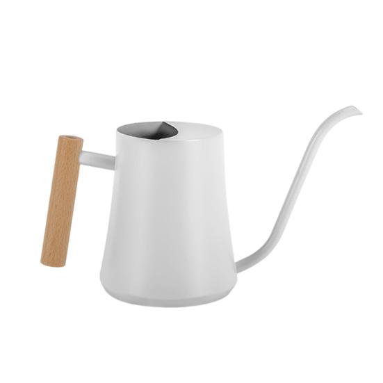 

Лейка с широким дном, 1000 мл, с деревянной ручкой, длинным носиком, ручной садовый чайник для распыления воды, двор белый