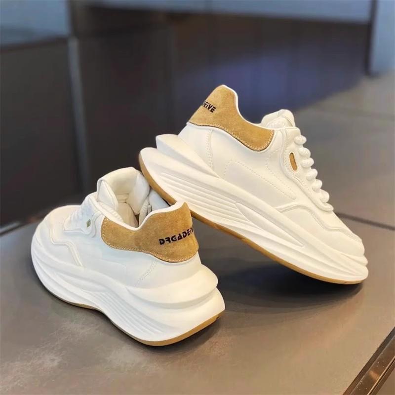 Shoes autumn breathable advanced sense white casual running thick-soled heightening sports dad shoes