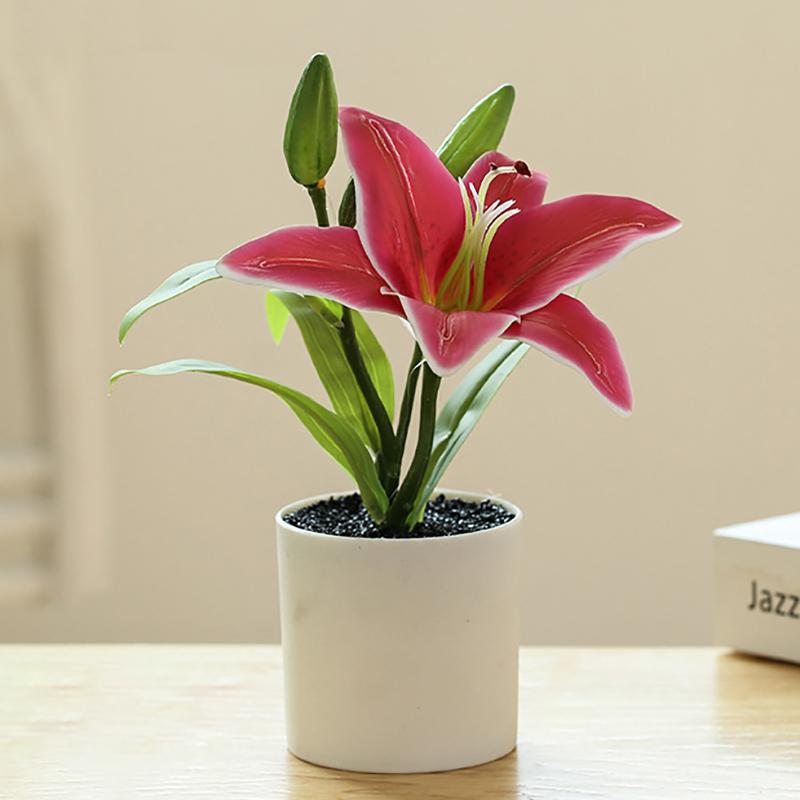 Fake Flower 3D Printing Film Small Lily Bonsai Creative Artificial Flower Interior Decoration Decoration Factory Simulation Pot