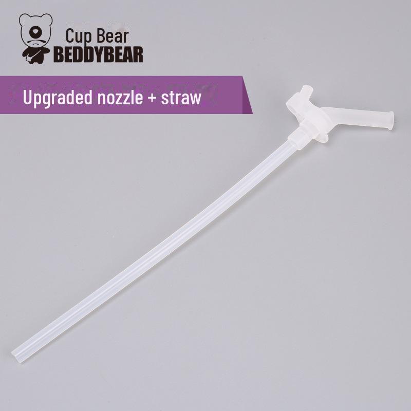 Original Bear Silicone Straw Cup Set: Includes Suction Cup, Mouthpiece, Hose, and Coaster for Kids' Learning and Drinking.